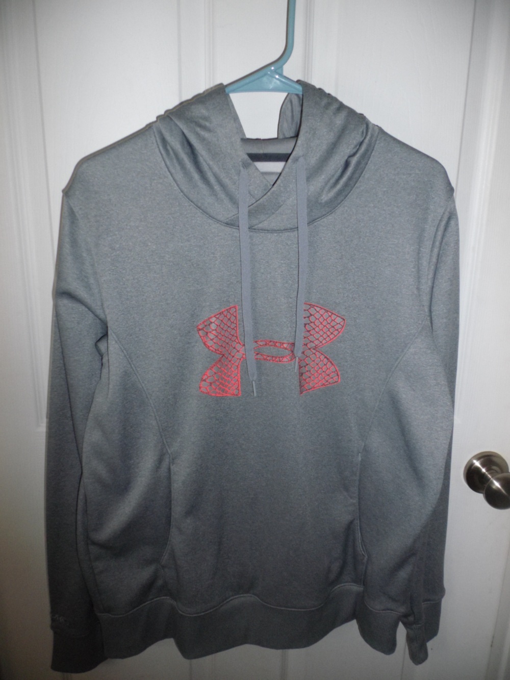 Under Armour Gray Hoodie with Pink Logo